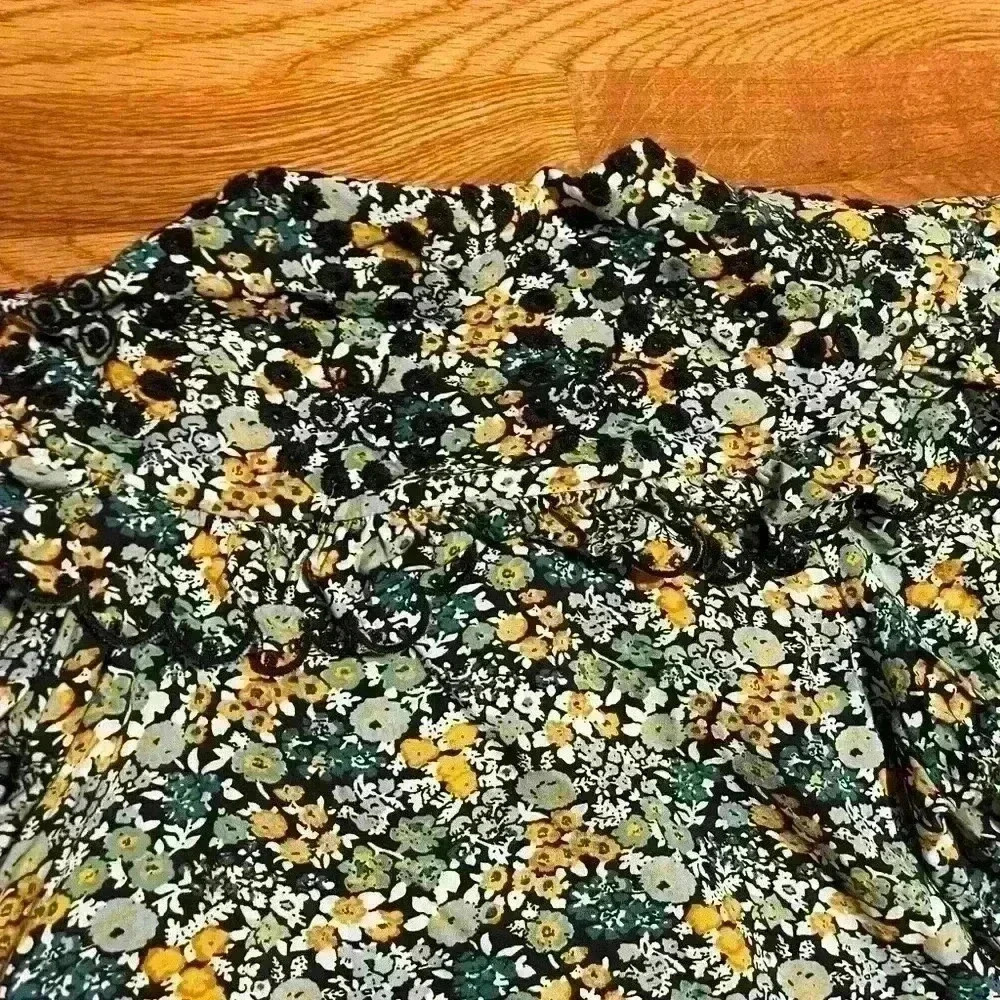 Universal Thread Floral Print Large Collar Embroi… - image 4